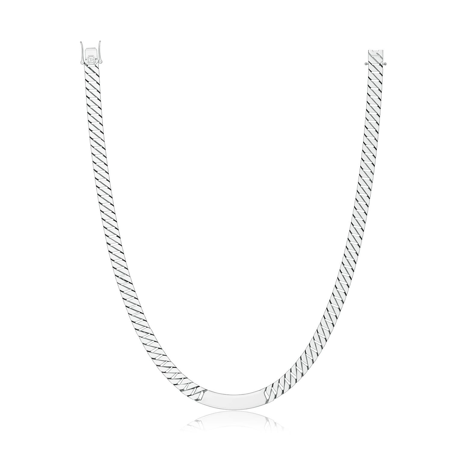 Men's Octagon-Shaped Link ID Necklace in S999 Silver