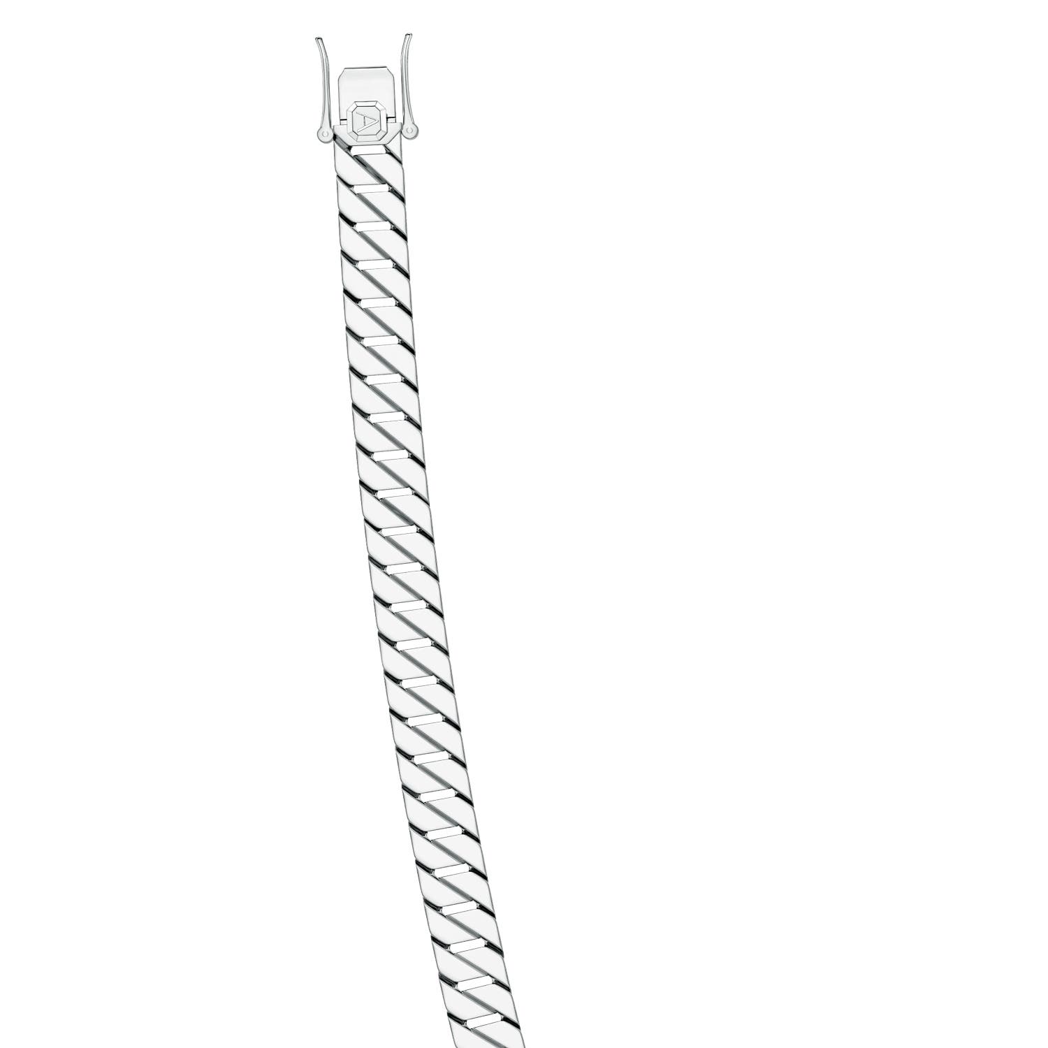 Men's Octagon-Shaped Link ID Necklace in S999 Silver - side 1