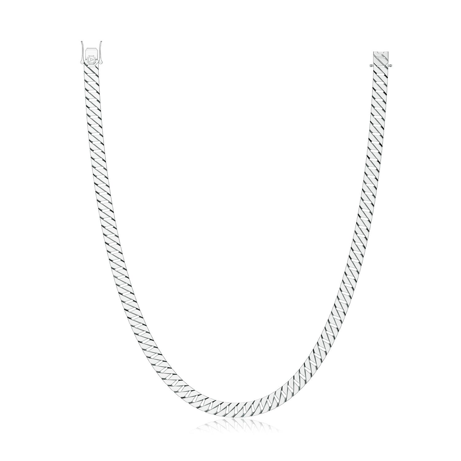Men's Octagon-Shaped Link Chain Necklace in S999 Silver