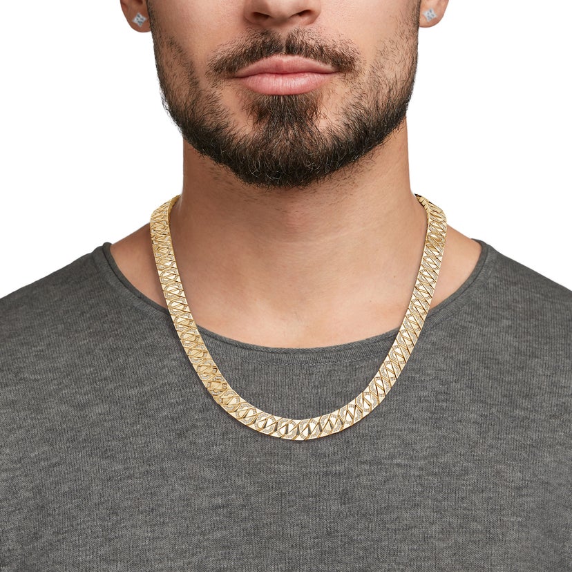 Pavé-Set Diamond Men's Octagon Link Chain Necklace