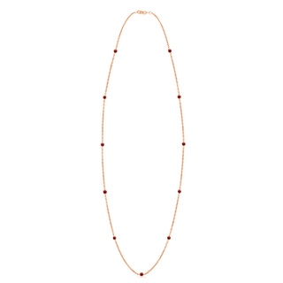 3mm A Round Ruby Station Necklace in 9K Rose Gold