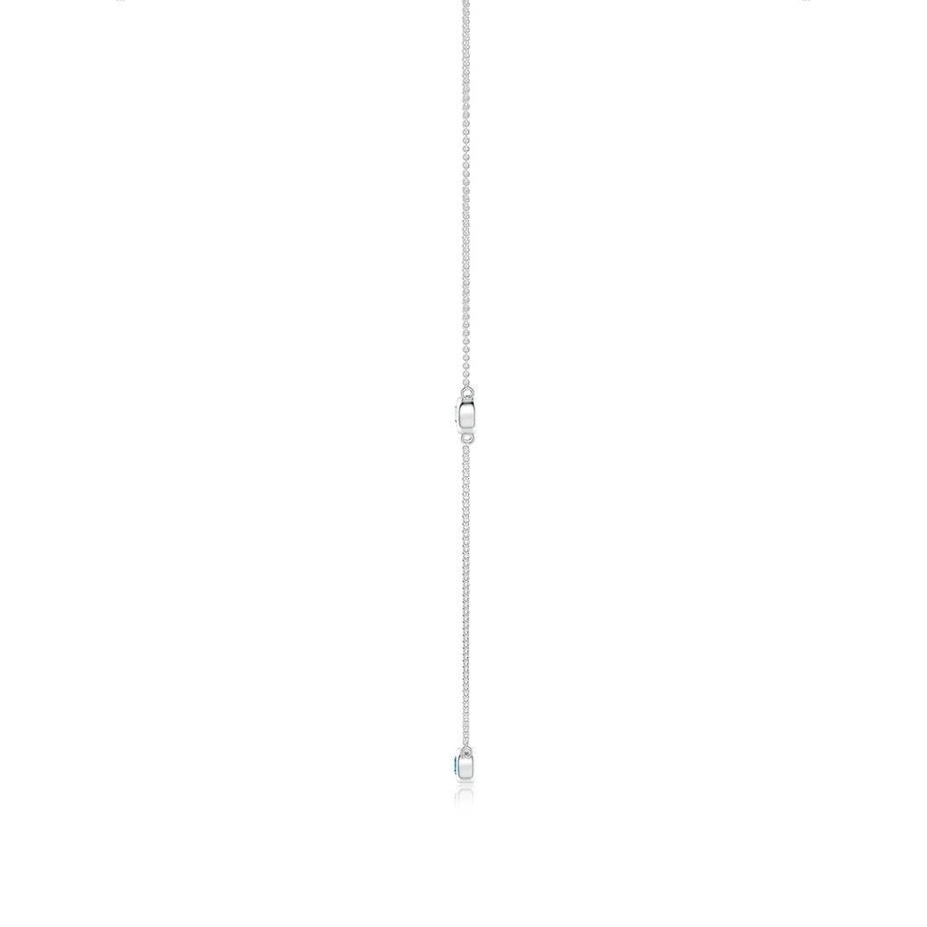 3mm AAAA Bezel-Set Round Fancy Intense Blue and White Diamond Chain Necklace in P950 Platinum - side 199