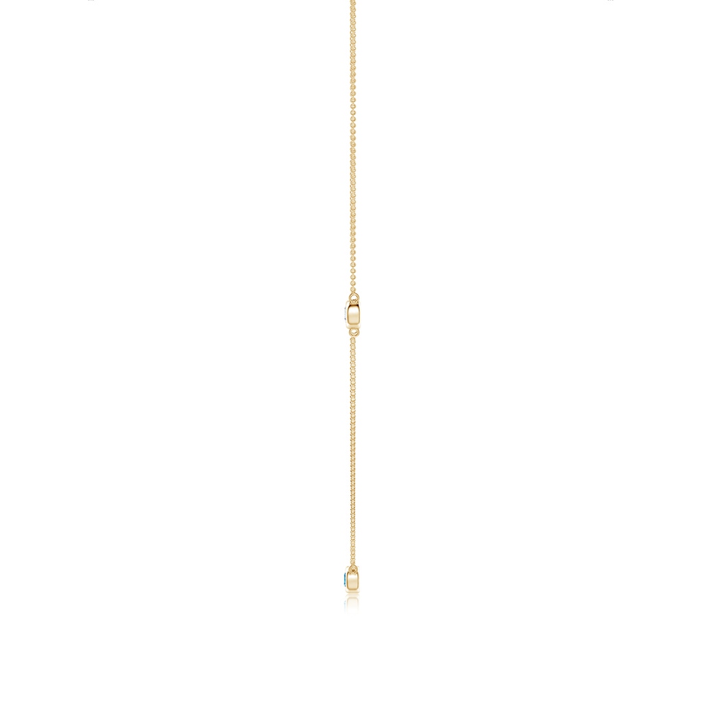 3mm AAAA Bezel-Set Round Fancy Intense Blue and White Diamond Chain Necklace in Yellow Gold - side 199