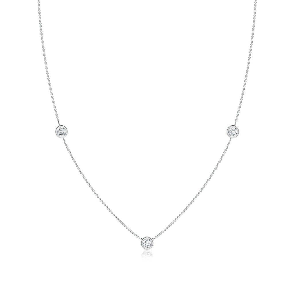 3.5mm GVS2 Bezel-Set Round Diamond Chain Necklace in P950 Platinum 