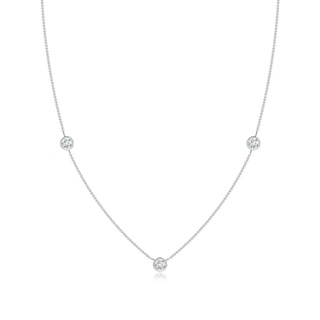 3.5mm GVS2 Bezel-Set Round Diamond Chain Necklace in P950 Platinum