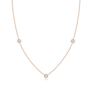 3.5mm GVS2 Bezel-Set Round Diamond Chain Necklace in Rose Gold