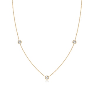 3.5mm HSI2 Bezel-Set Round Diamond Chain Necklace in Yellow Gold