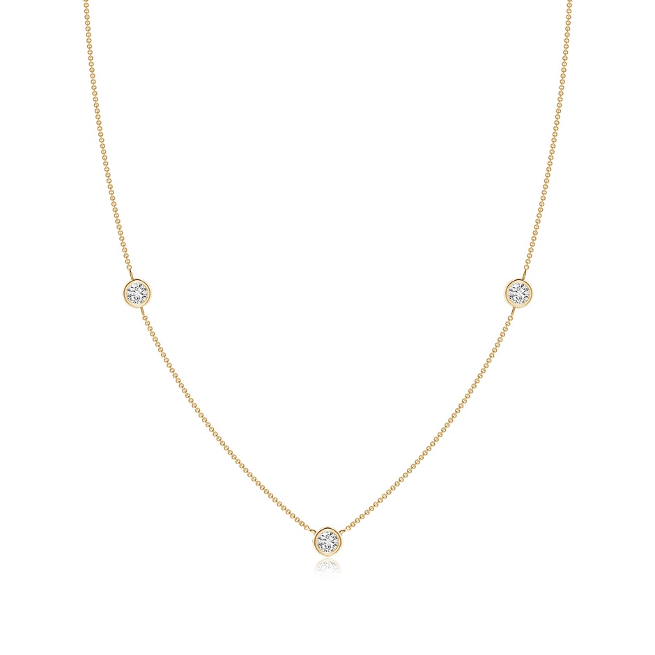 3.5mm HSI2 Bezel-Set Round Diamond Chain Necklace in Yellow Gold 