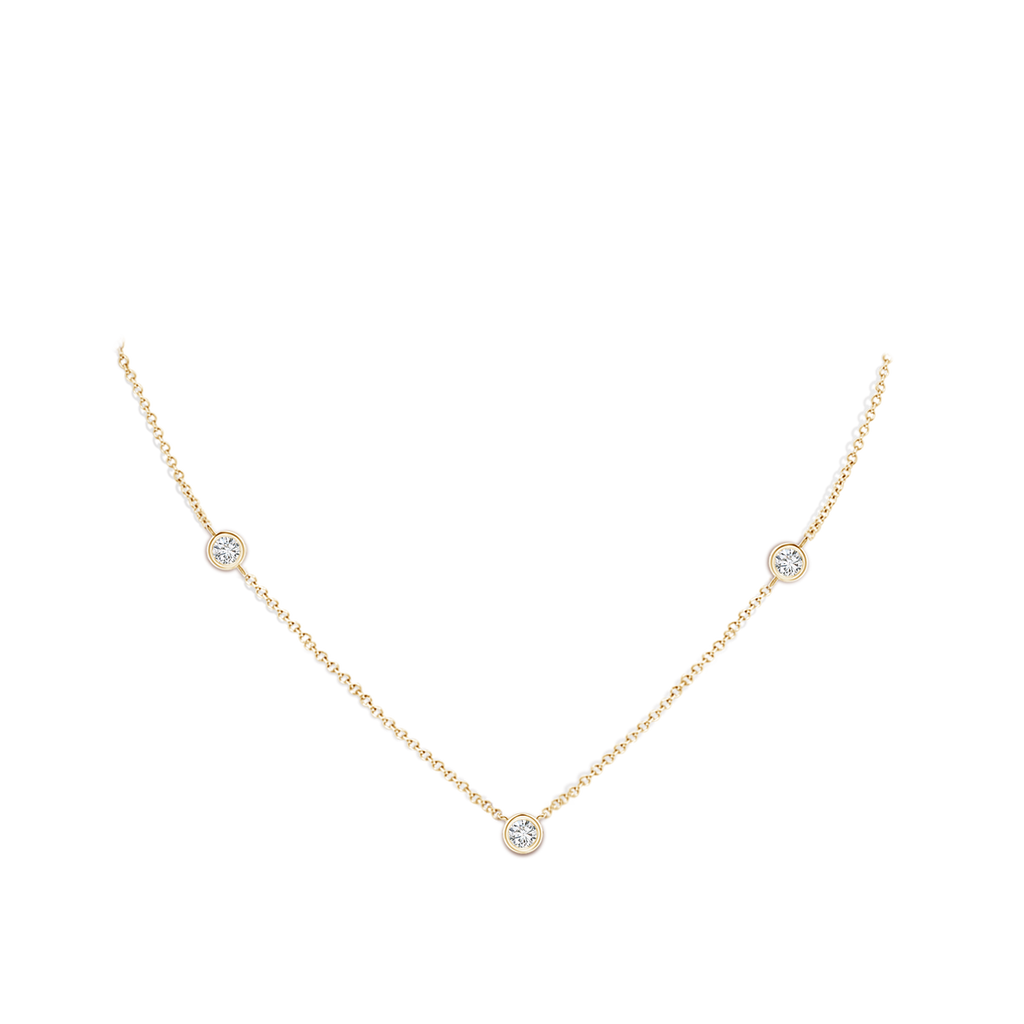 3.5mm HSI2 Bezel-Set Round Diamond Chain Necklace in Yellow Gold pen