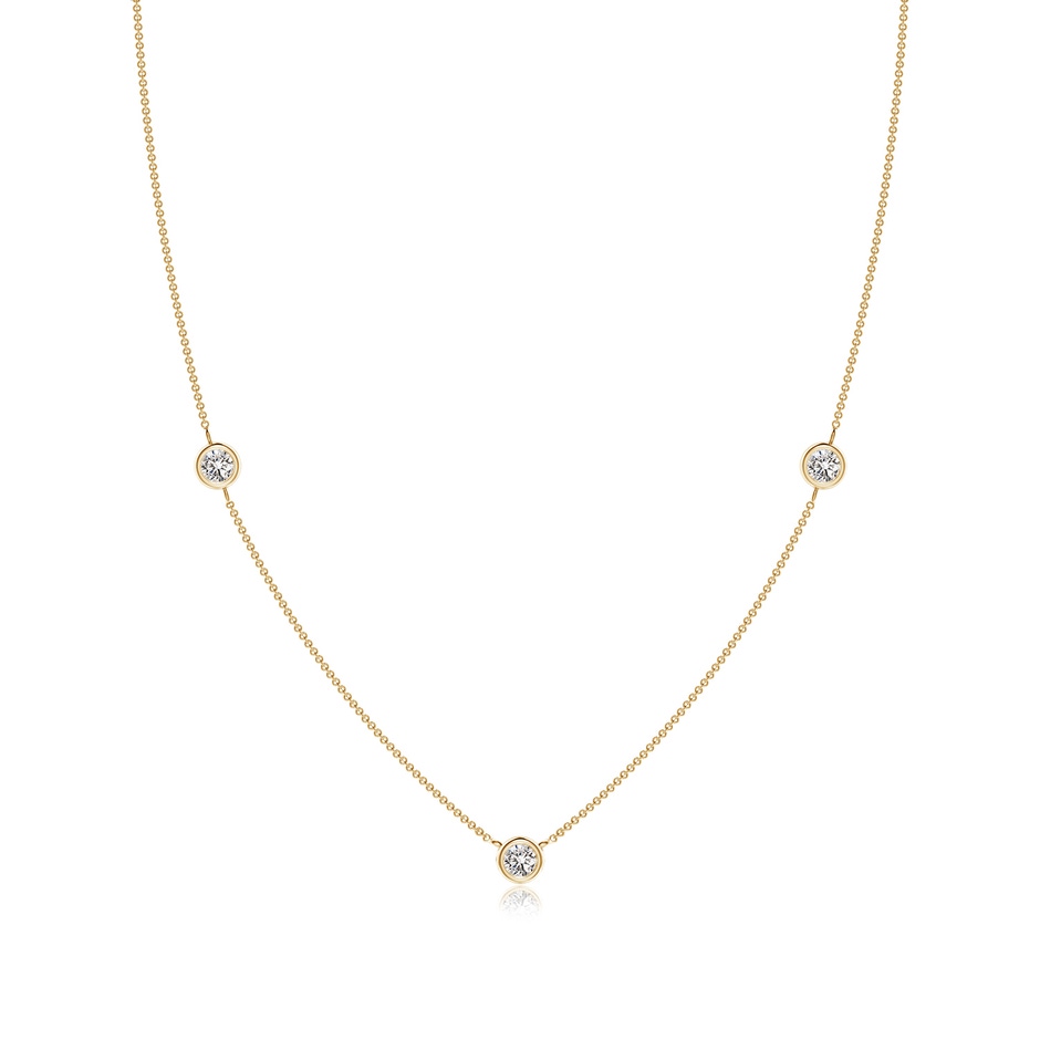 3.5mm IJI1I2 Bezel-Set Round Diamond Chain Necklace in Yellow Gold 