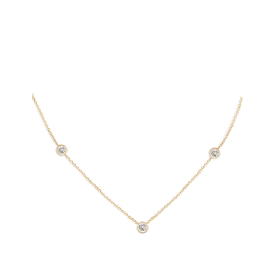 3.5mm IJI1I2 Bezel-Set Round Diamond Chain Necklace in Yellow Gold pen