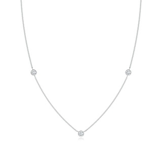 3mm GVS2 Bezel-Set Round Diamond Chain Necklace in P950 Platinum