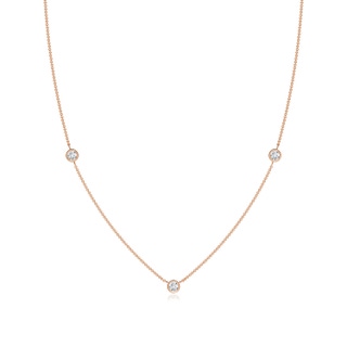 3mm GVS2 Bezel-Set Round Diamond Chain Necklace in Rose Gold