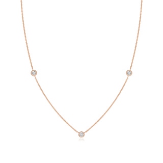 3mm HSI2 Bezel-Set Round Diamond Chain Necklace in 10K Rose Gold
