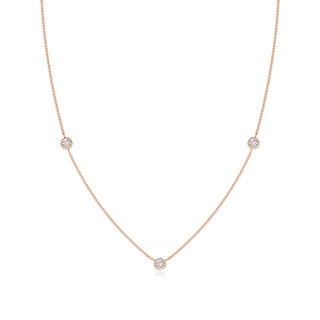 3mm HSI2 Bezel-Set Round Diamond Chain Necklace in 10K Rose Gold