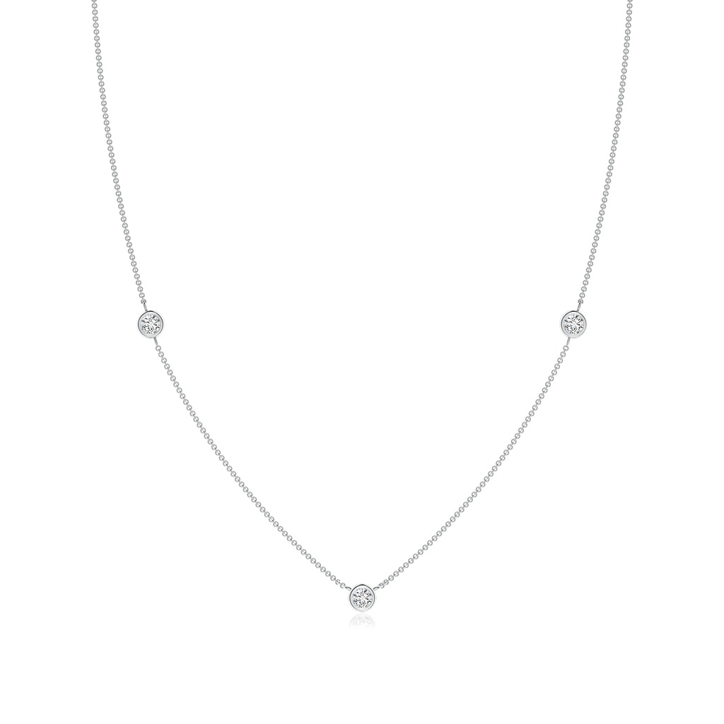 3mm HSI2 Bezel-Set Round Diamond Chain Necklace in 18K White Gold