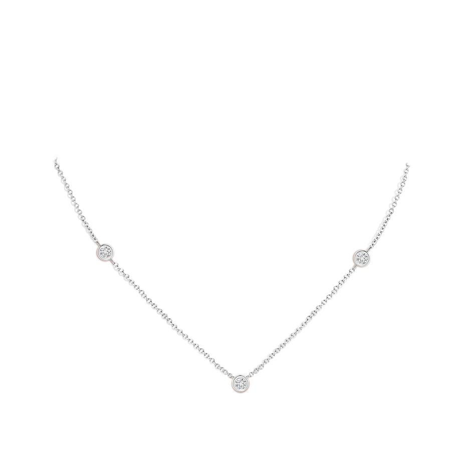 3mm HSI2 Bezel-Set Round Diamond Chain Necklace in 18K White Gold pen