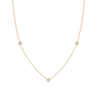 3mm HSI2 Bezel-Set Round Diamond Chain Necklace in 18K Yellow Gold