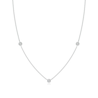 3mm HSI2 Bezel-Set Round Diamond Chain Necklace in White Gold