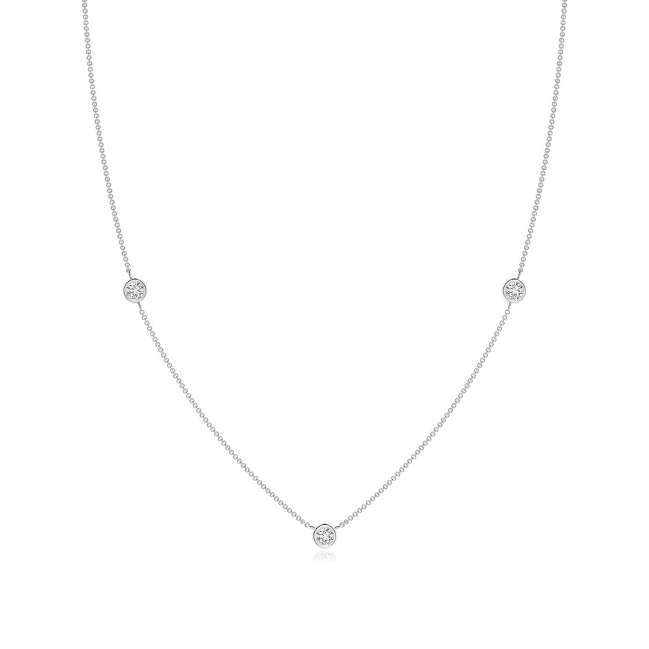 3mm HSI2 Bezel-Set Round Diamond Chain Necklace in White Gold 