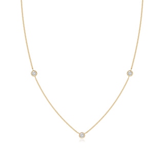 3mm HSI2 Bezel-Set Round Diamond Chain Necklace in Yellow Gold