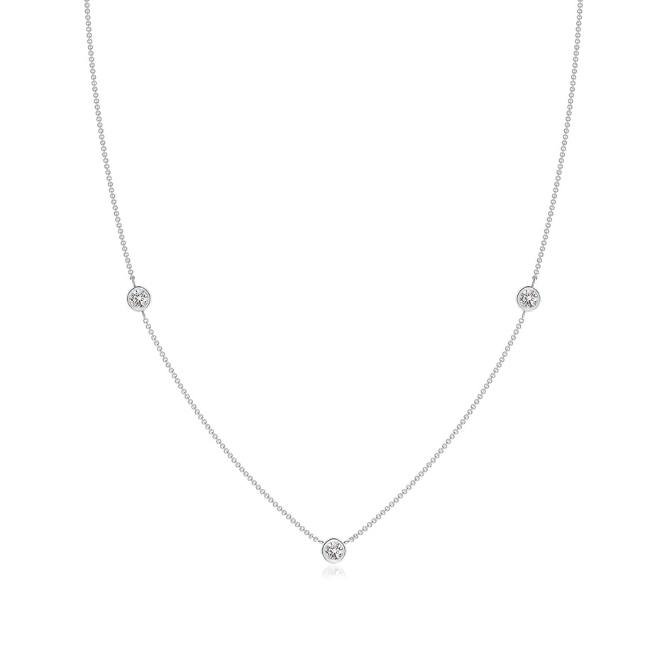 3mm IJI1I2 Bezel-Set Round Diamond Chain Necklace in P950 Platinum 
