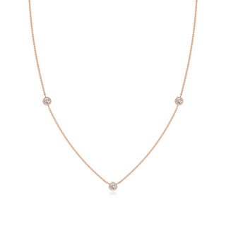 3mm IJI1I2 Bezel-Set Round Diamond Chain Necklace in Rose Gold