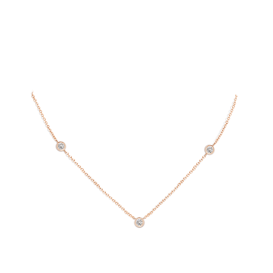 3mm IJI1I2 Bezel-Set Round Diamond Chain Necklace in Rose Gold pen
