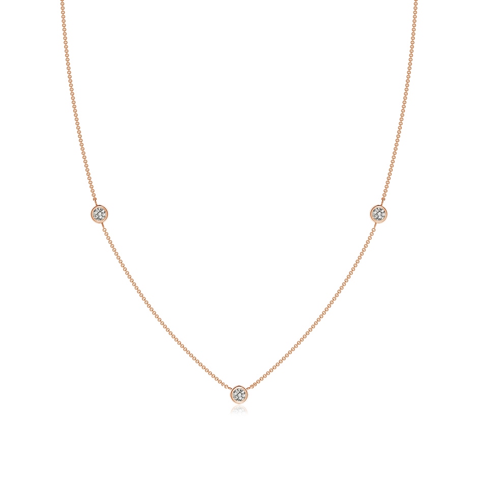 3mm KI3 Bezel-Set Round Diamond Chain Necklace in Rose Gold 