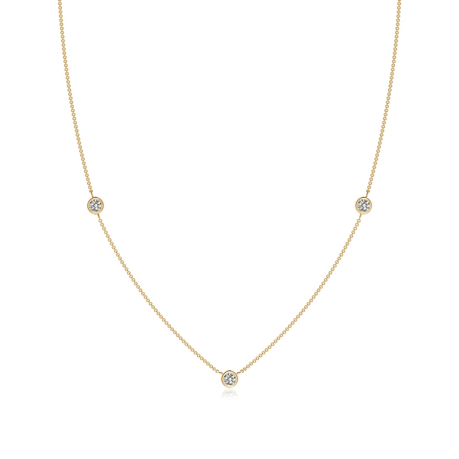 3mm KI3 Bezel-Set Round Diamond Chain Necklace in Yellow Gold 