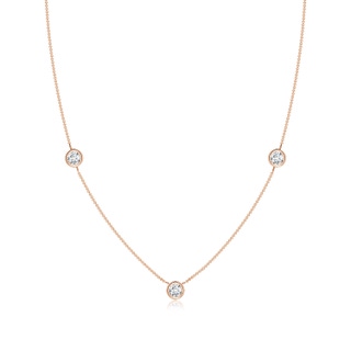 4.1mm GVS2 Bezel-Set Round Diamond Chain Necklace in 18K Rose Gold