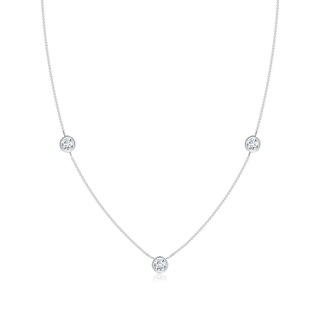 4.1mm GVS2 Bezel-Set Round Diamond Chain Necklace in P950 Platinum