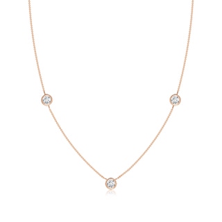 4.1mm GVS2 Bezel-Set Round Diamond Chain Necklace in Rose Gold
