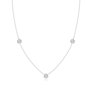 4.1mm HSI2 Bezel-Set Round Diamond Chain Necklace in P950 Platinum