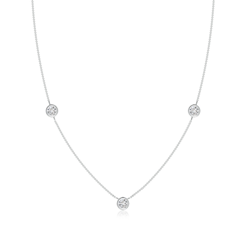 4.1mm HSI2 Bezel-Set Round Diamond Chain Necklace in White Gold 