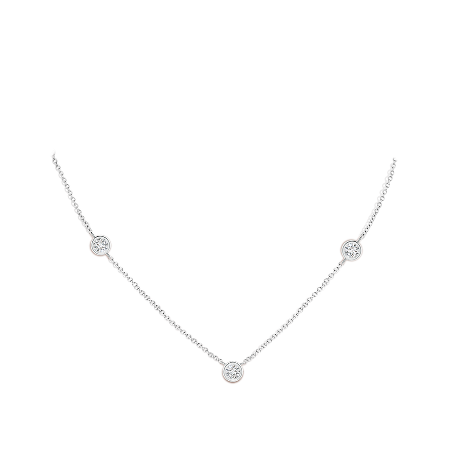 4.1mm HSI2 Bezel-Set Round Diamond Chain Necklace in White Gold pen