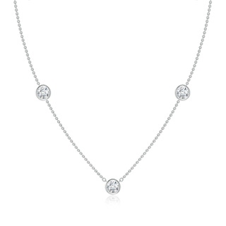 5.1mm GVS2 Bezel-Set Round Diamond Chain Necklace in P950 Platinum