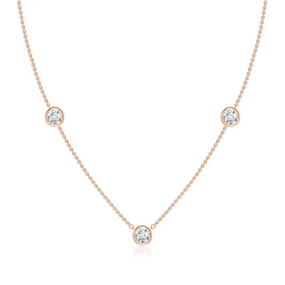 5.1mm GVS2 Bezel-Set Round Diamond Chain Necklace in Rose Gold