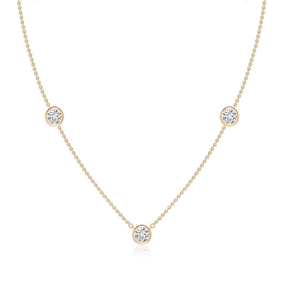 5.1mm HSI2 Bezel-Set Round Diamond Chain Necklace in Yellow Gold 