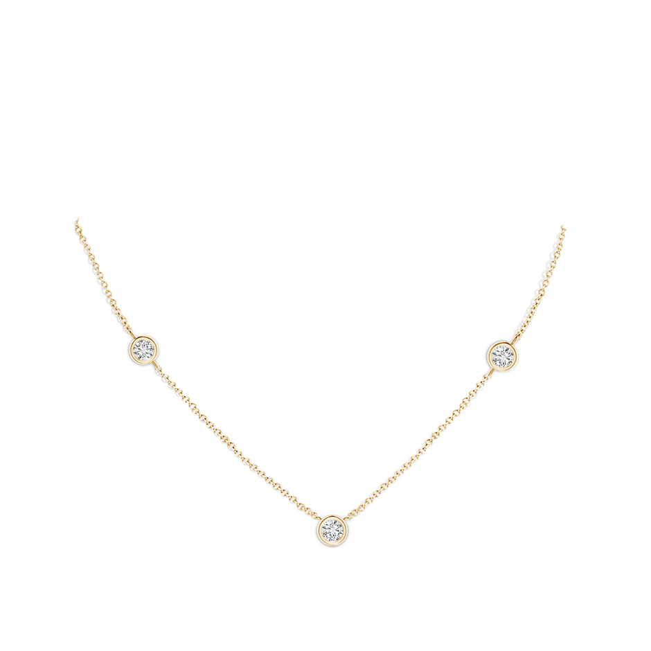 5.1mm HSI2 Bezel-Set Round Diamond Chain Necklace in Yellow Gold pen
