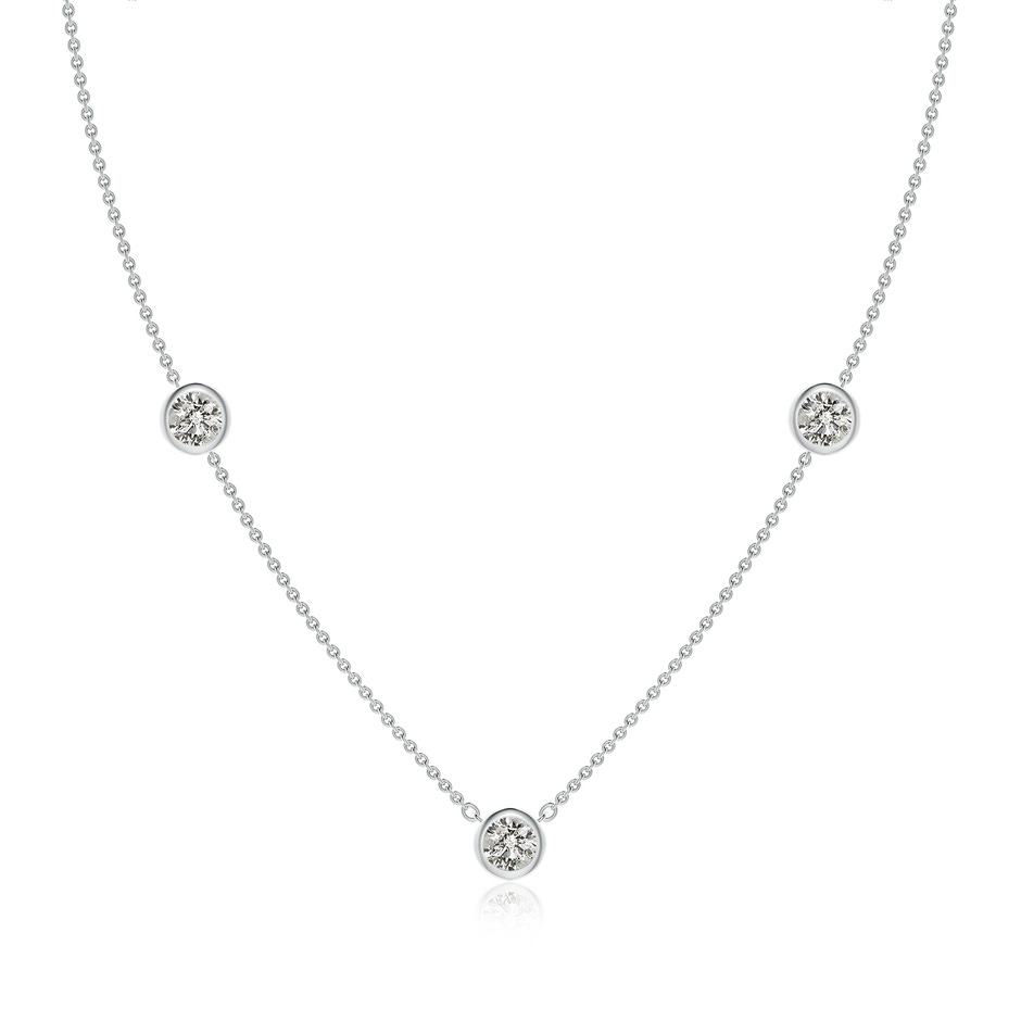 5.1mm KI3 Bezel-Set Round Diamond Chain Necklace in White Gold 