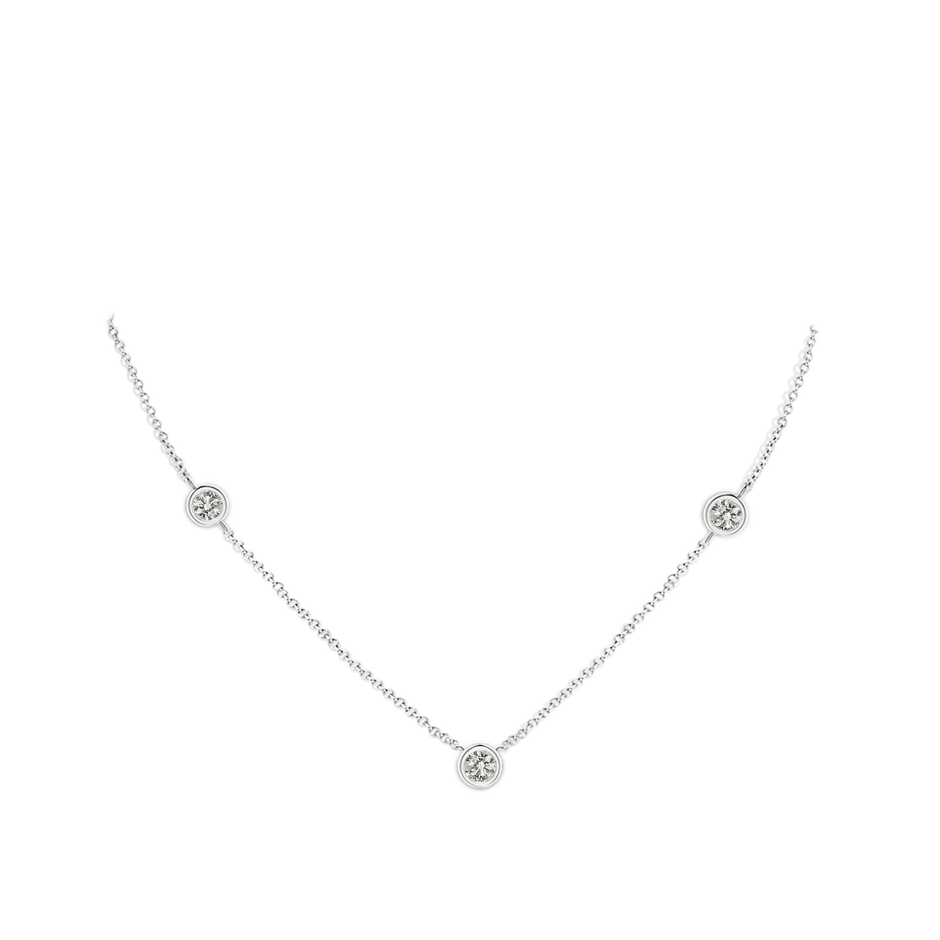 5.1mm KI3 Bezel-Set Round Diamond Chain Necklace in White Gold pen