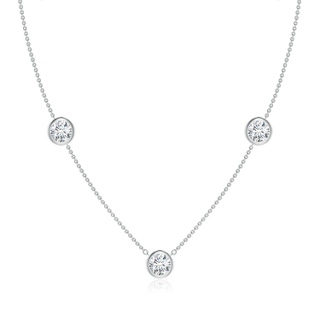 6.4mm GVS2 Bezel-Set Round Diamond Chain Necklace in P950 Platinum