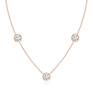 6.4mm GVS2 Bezel-Set Round Diamond Chain Necklace in Rose Gold