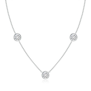 6.4mm HSI2 Bezel-Set Round Diamond Chain Necklace in P950 Platinum