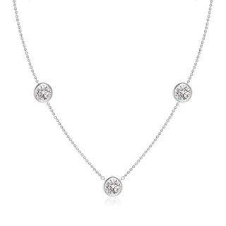 6.4mm IJI1I2 Bezel-Set Round Diamond Chain Necklace in P950 Platinum