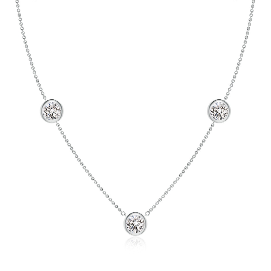 6.4mm IJI1I2 Bezel-Set Round Diamond Chain Necklace in White Gold 