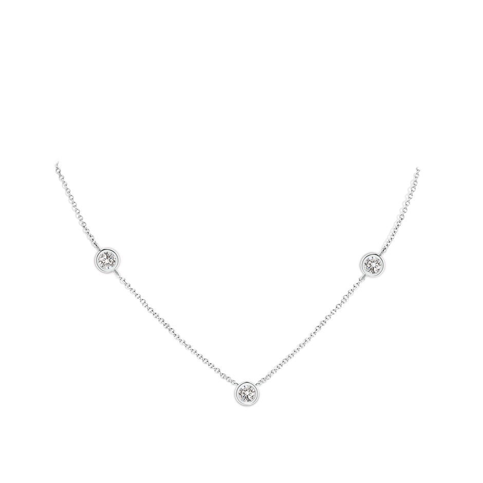 6.4mm IJI1I2 Bezel-Set Round Diamond Chain Necklace in White Gold pen
