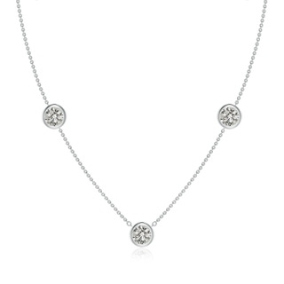 6.4mm KI3 Bezel-Set Round Diamond Chain Necklace in P950 Platinum