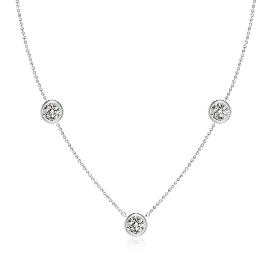 6.4mm KI3 Bezel-Set Round Diamond Chain Necklace in P950 Platinum 
